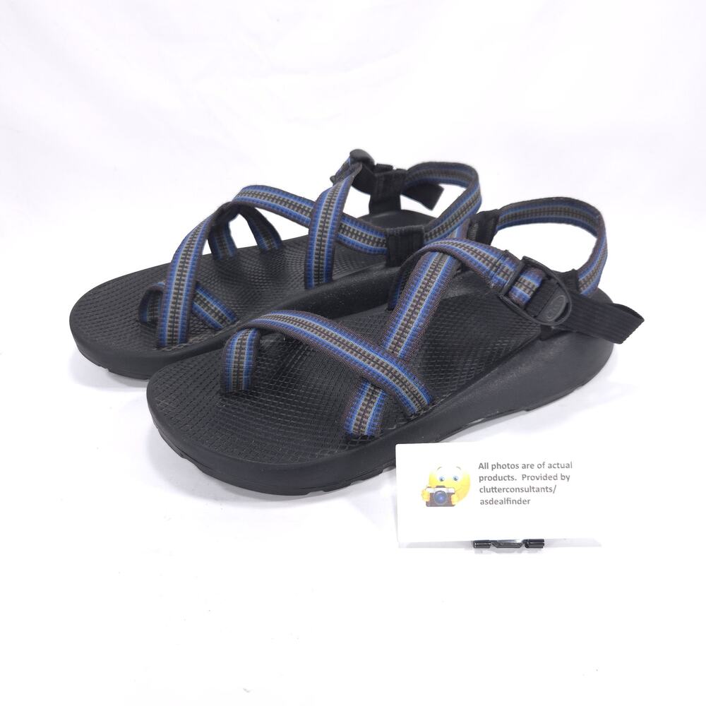 Chaco Classic Strappy Outdoor Trail Adjustable Sandals Mens Size 10 Black Blue